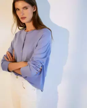 Женский жакет однотонной вязки Woman El Corte Ingls, цвет Ail