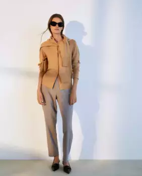 Женский жакет однотонной вязки Woman El Corte Ingls, цвет 730 Camel