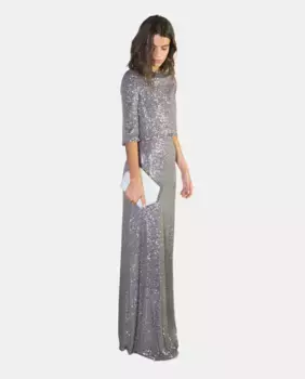 Женский жакет с пайетками и рукавами миди Veneno en la piel, серый