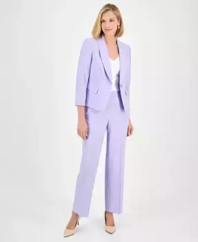 Женский жакет с шалью на одну пуговицу и брюки прямого кроя на резинке Le Suit, фиолетовый