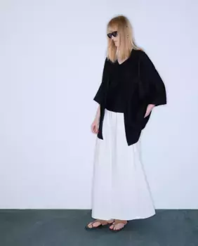 Женский жакет в стиле кимоно с горизонтальными складками Woman Limited El Corte Ingls, черный