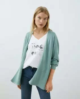 Женский жакет жемчужной вязки Southern Cotton, светло-зеленый