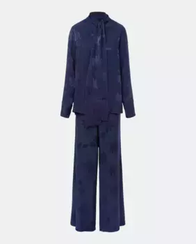 Женский жаккардовый комбинезон-двойка Woman Fiesta El Corte Ingls, темно-синий