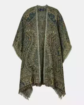 Женский жаккардовый шарф-пончо Lloyd's, цвет 520 Kaki