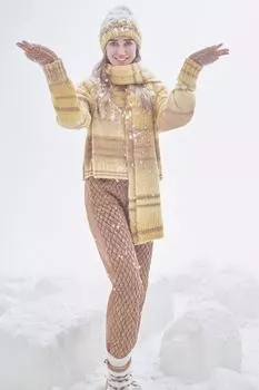 Женский желтый полосатый свитер Koton