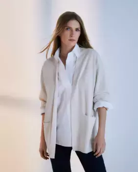 Женский жемчужный вязаный кардиган Woman El Corte Ingls, цвет Hielo