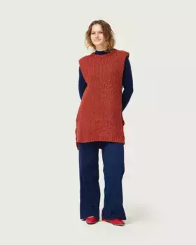 Женский жилет без рукавов из плотной вязки Compaa Fantstica, коричневый