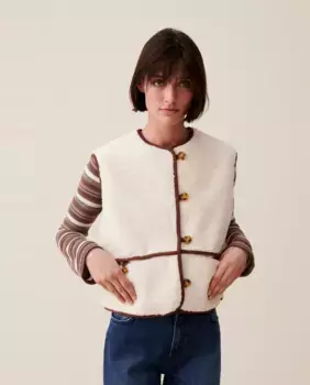 Женский жилет из искусственного меха Claudie Pierlot, бежевый