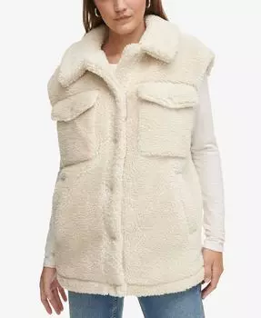 Женский жилет из шерпы с застежкой спереди Calvin Klein Jeans, белый
