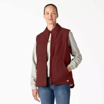 Женский жилет из утиного полотна с флисовой подкладкой Dickies, цвет rinsed fired brick (rfr)