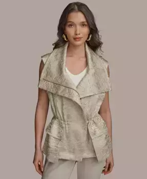 Женский жилет из жатого сатина Donna Karan New York, серый