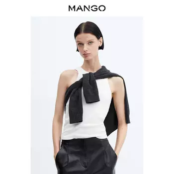 Женский жилет Mango базовый однотонный, светло-голубой