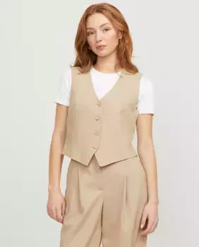 Женский жилет на пуговицах Jack & Jones, бежевый
