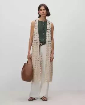 Женский жилет с длинными фантазиями Simorra, бежевый