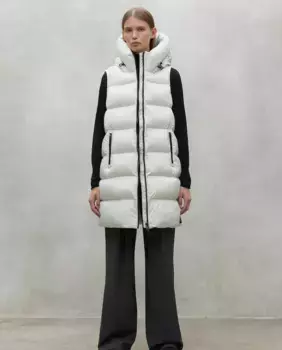 Женский жилет с капюшоном и застежкой-молнией Ecoalf, белый