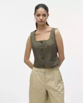 Женский жилет с квадратным вырезом горловины Vero Moda, цвет Musgo