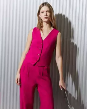Женский жилет с льном Easy Wear, фуксия