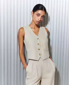 Женский жилет с льном Easy Wear, бежевый