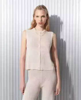 Женский жилет с лентой и пуговицами Easy Wear, цвет Tostado