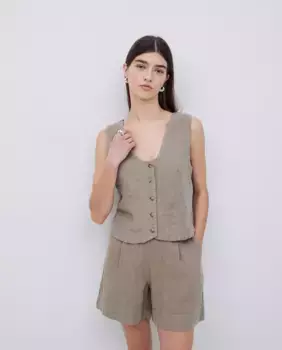Женский жилет с лямками и застежкой на пуговицы Yerse, цвет Kaki