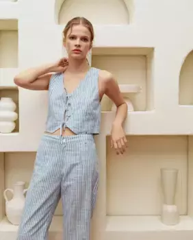 Женский жилет с полосками и бантами Green Coast, цвет Verde Pato