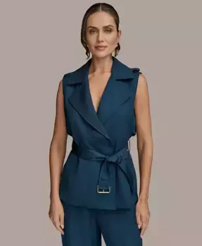 Женский жилет с поясом Donna Karan New York, синий
