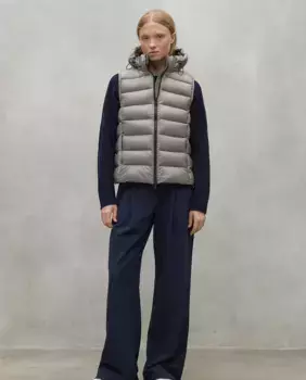 Женский жилет со съемным капюшоном и двусторонней застежкой-молнией Ecoalf, коричневый