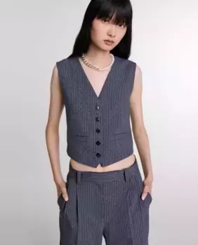 Женский жилет со стразами Maje, серый