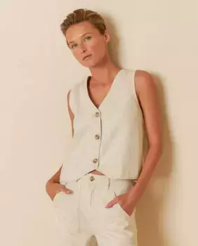 Женский жилет в полоску Indi & Cold, цвет Crudo