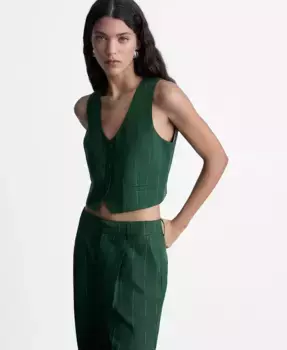Женский жилет в полоску MANGO, зеленый