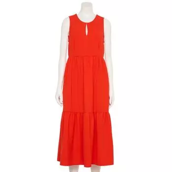 Женское адаптивное многоярусное макси-платье Nine West, цвет raleigh red