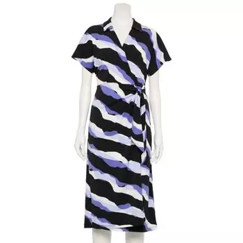 Женское адаптивное платье-кокон с запахом и рукавом долман Nine West, цвет rocky diagonal