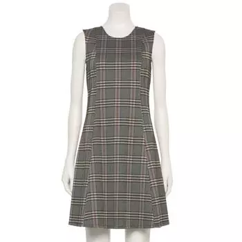 Женское адаптивное расклешенное мини-платье Nine West, цвет large tan blue plaid