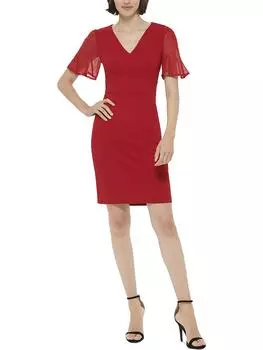 Женское эластичное мини-платье-футляр DKNY, цвет scarlet
