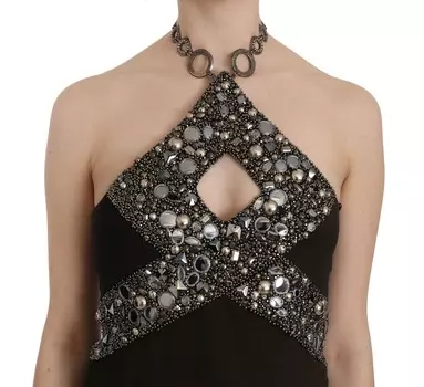 Женское эластичное мини-платье John Richmond с пайетками, черный