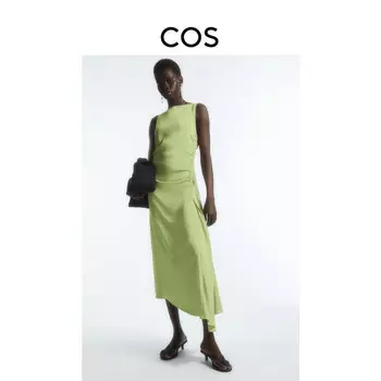 Женское асимметричное платье Cos облегающее, зеленый