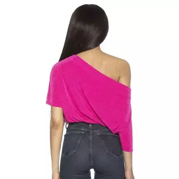 Женское атласное боди с драпировкой на одно плечо ALEXIA ADMOR ALEXIA ADMOR, розовый