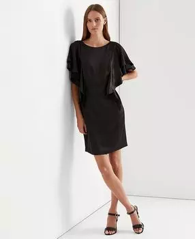 Женское атласное коктейльное платье Lauren Ralph Lauren, черный