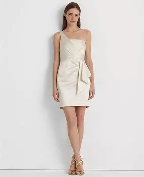 Женское атласное коктейльное платье на одно плечо Lauren Ralph Lauren, мульти