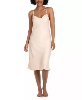 Женское атласное платье миди Linea Donatella Guinevere Midnight Bakery, бежевый