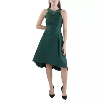 Женское атласное платье Mikado с отделкой для коктейля и вечеринок Adrianna Papell, цвет dark forest