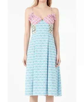 Женское атласное платье с принтом English Factory