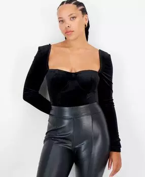 Женское бархатное боди с квадратным вырезом, созданное для macy's Bar III, мульти