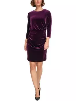 Женское бархатное коктейльное и вечернее платье длиной до колена DKNY