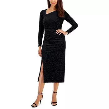 Женское бархатное платье миди длиной до пола Anne Klein, цвет anne black