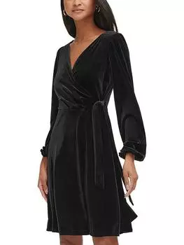 Женское бархатное платье выше колена с расклешенным кроем Karl Lagerfeld Paris, черный