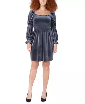 Женское бархатное присборенное облегающее и расклешенное платье Black Tape, мульти