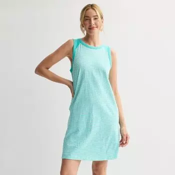 Женское базовое летнее платье-майка Sonoma Goods For Life, цвет teal white stripe
