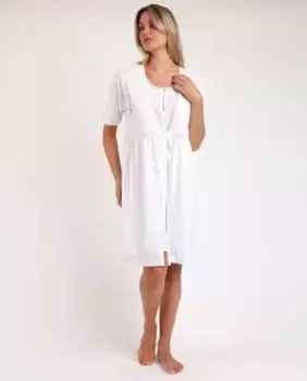 Женское белое трикотажное платье с французскими рукавами Admas, белый