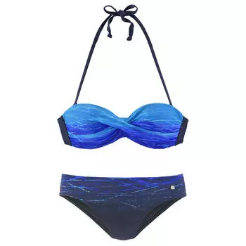 Женское бикини-бандо LASCANA на косточках, цвет blau